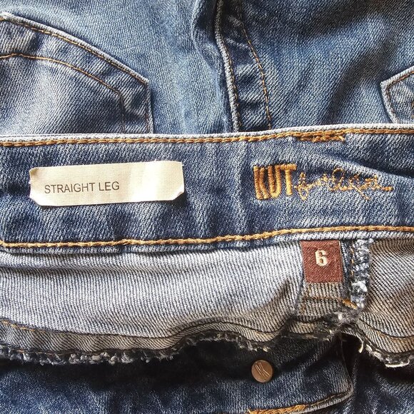 KUT from the Kloth Jeans Womens 6 Straight Leg Blue Low Rise Denim Stretch - Picture 5 of 8